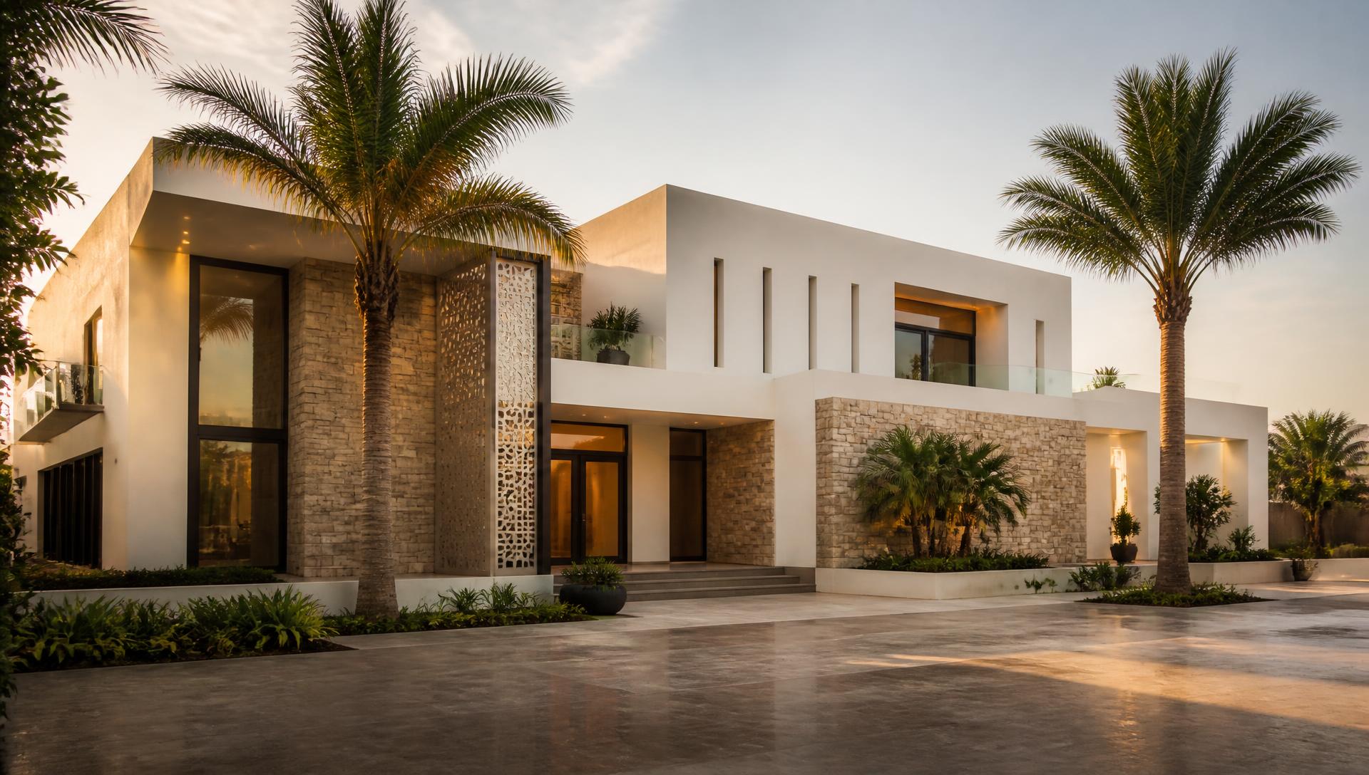 A completed Dukiya residence at golden hour